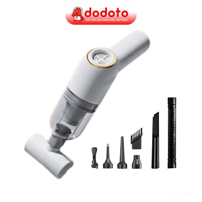 Máy hút bụi cầm tay mini không dây dodoto – Lực hút 25.000Pa, hút giường nệm, ô tô, bảo hành 24 tháng